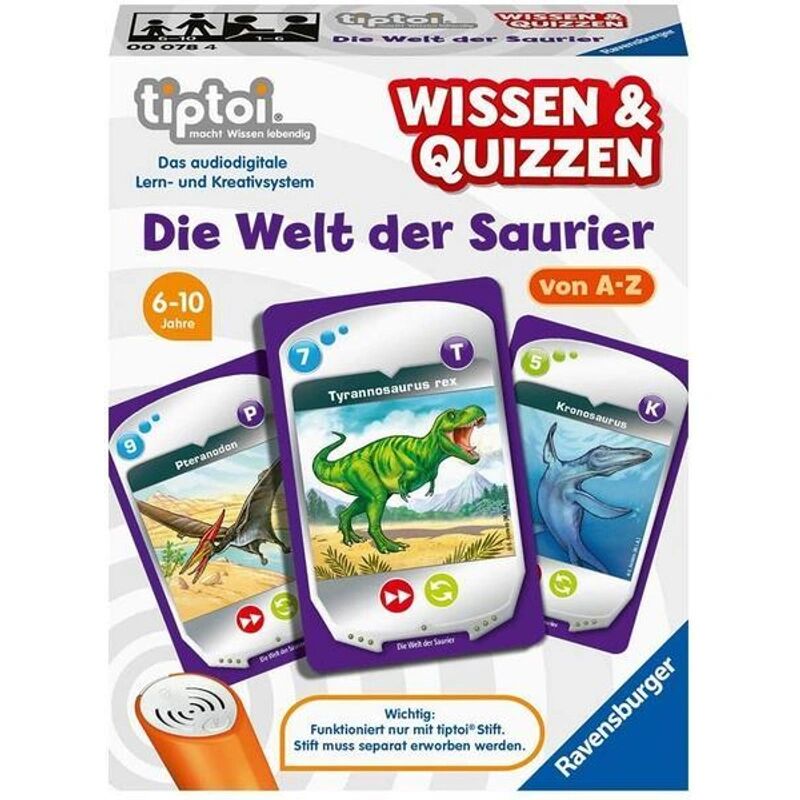 Ravensburger Verlag tiptoi®: Ravensburger tiptoi 00078 Wissen und Quizzen: Die Welt der Saurier, Qui