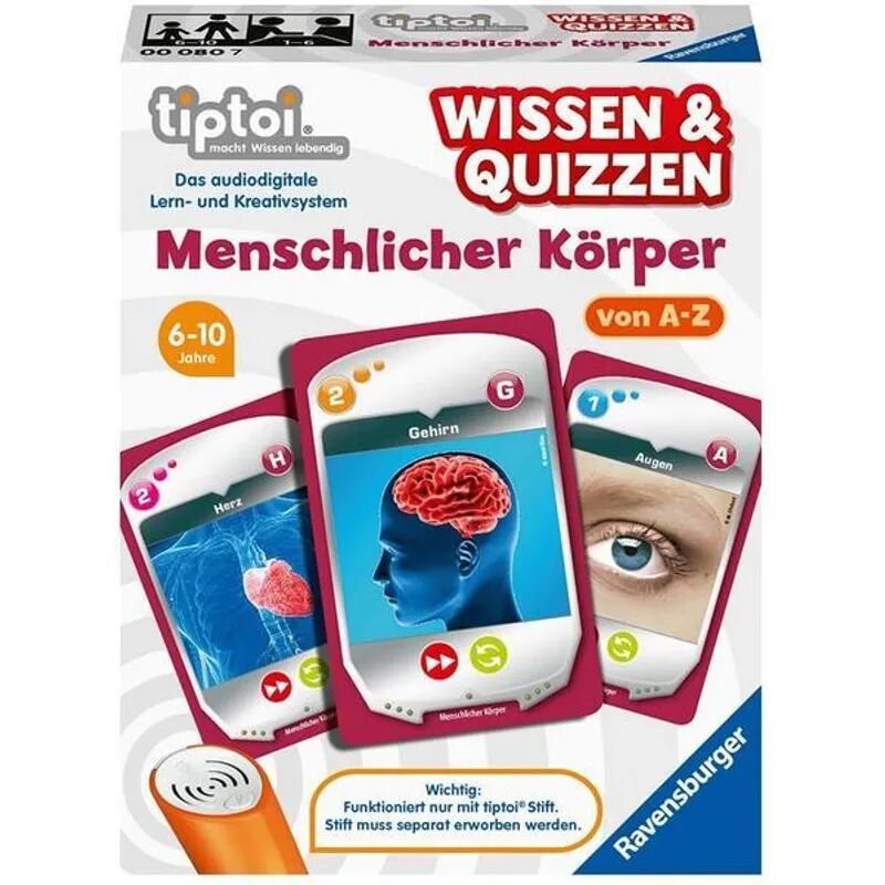 Ravensburger Verlag tiptoi®: Ravensburger tiptoi 00080 Wissen und Quizzen: Menschlicher Körper, Quiz