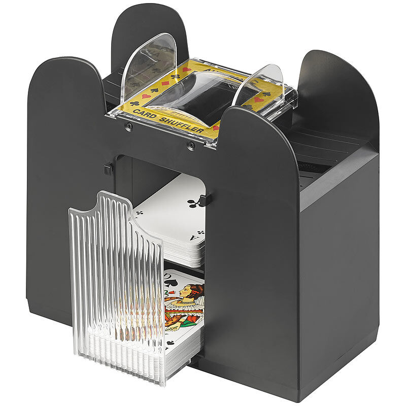 Grand Straight Royale Elektrische Kartenmisch-Maschine für 6 Decks á 54 Karten, schwarz
