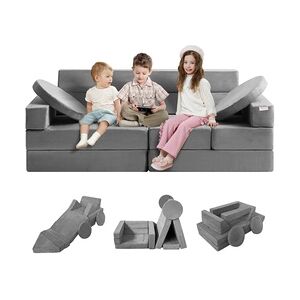 VEVOR Spielsofa Kindersofa, 15 in 1 Kindersofa aus Schaumstoff, Matratze Multifunktional Spieltisch Puzzle Sofa, Kindersessel Faltbar, Pädagogisches Spielzeug Kindersessel Spielsofa Kuschelecke