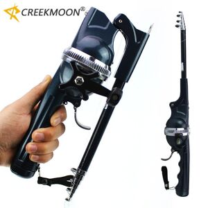 Creekmoon Outdoor 1set Tragbare Klapp Angelrute Teleskop Edelstahl Fliegen Angelruten Mit Reel Line Reise Klapp Mini Stange Für Fische