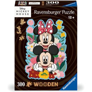 Ravensburger Spieleverlag Ravensburger Wooden Puzzle 12000762 - Mickey & Minnie - 300 Teile Kontur-Holzpuzzle Mit Stabilen Individuellen Puzzleteilen Und 25 Kleinen Holzfiguren = Whimsies Für Disney-Fans Ab 12 Jahren