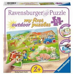 RAVENSBURGER 05243 Kinderpuzzle - Lotta und Max auf dem Bauernhof 12 Teile