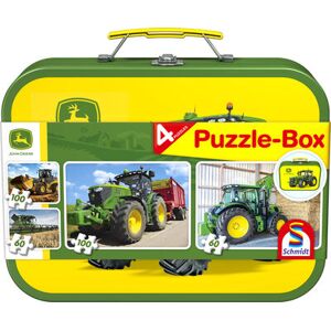 SCHMIDT SPIELE 56497 John Deere, Puzzle-Box, 2x60, 2x100 Teile