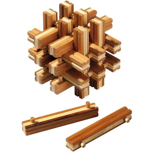 Philos 6059 - Lock Up Puzzle Bambus Knobelspiel 18-Teilig