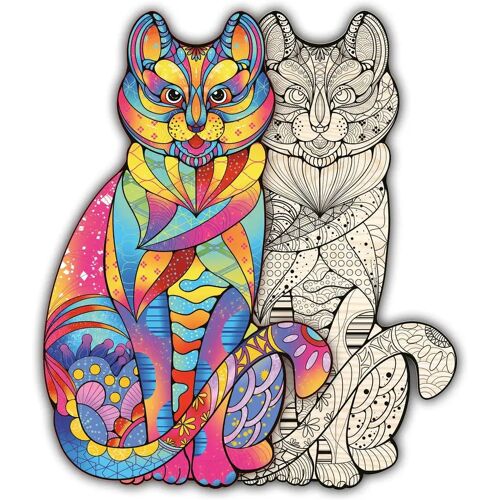 Philos 9087 - Artefakt Holzpuzzle 2 In 1 Katze