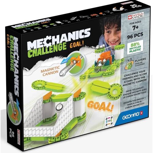 Invento 507092 - Geomag Mechanics Challenge Goal! 96 Pcs Kugelbahn Mit Magnetkanone Magnetischer Baukasten Magnetspielzeug