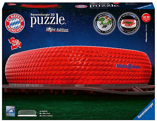 Ravensburger 3D-Puzzle Night mit LED, B46cm, 216 Teile, Allianz Arena bei Nacht