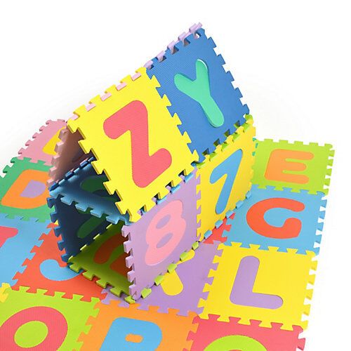 Pink Papaya Puzzlematte mit Zahlen und Buchstaben Kids Zone blau/rot