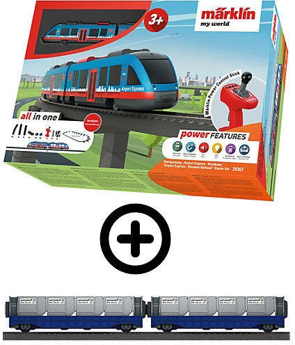 Märklin Bundle Märklin: my world 29307 Startpackung Airport Express - Hochbahn (Akku) + my world 44117 - Wagen-Set Airport Jettainer (Spur H0)