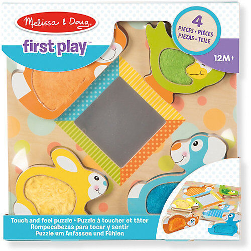 Melissa & Doug Holzklotz-Puzzle zum Anfassen und Fühlen, 4 Teile