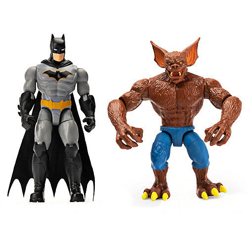 Spin Master Batman 2 Figuren - Set Batman und Man - Bat mit tollem Zubehör - Maßstab 10cm - Figuren mehrfarbig