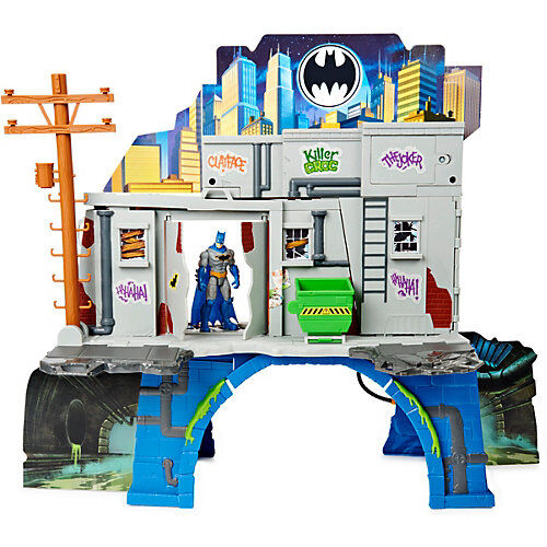 Spin Master 3-in-1-Batcave - Zweiseitiges Spielset mit 10cm großer Batman-Actionfigur und umfangreichem Spielmaterial mehrfarbig