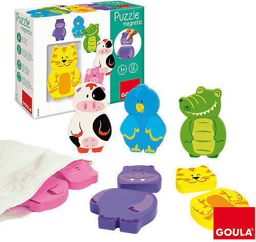 GOULA Magnetisches Holzpuzzle Tiere