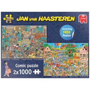 Jumbo Jan Van Haasteren Music Shop & Holiday Jitters 2x1000 Brikker