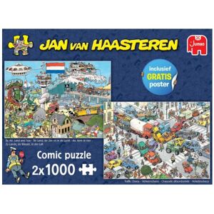 Jumbo Jan Van Haasteren Traffic Chaos & By Air, Land and Sea 2x1000 Brikker