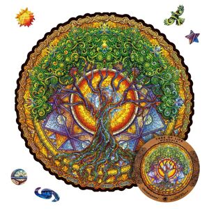 UNIDRAGON Original Træpuslespil - Mandala Livets Træ, Bedste gave til voksne, Anti-Stress Meditation Legetøj