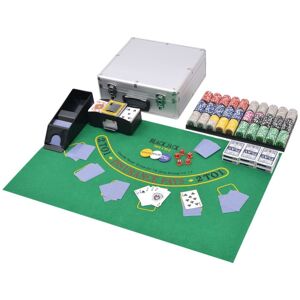 vidaXL Kombineret poker/blackjack sæt med 600 aluminium lasermarkører
