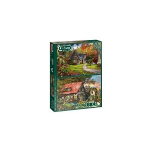 Jumbo Falcon de luxe The Woodland Cottage 2x1000 pcs, 1000 stk, Landskab, 12 År