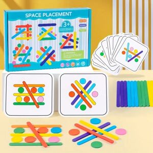 waner Kids Rainbow Stick Puslespil Farve Sanse Logisk Tænkning Matchende spil Børn Tidligt Pædagogisk Trælegetøj,Julegave