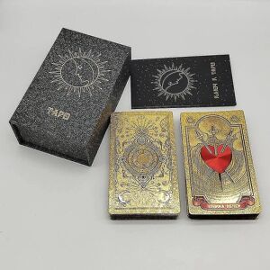 Højkvalitets guldfolie Tarot Russian Deluxe Divination Cards Forudsigende brætspil til det russiske marked Russian Gold