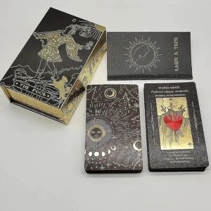 Højkvalitets guldfolie Tarot Russian Deluxe Divination Cards Forudsigende brætspil til det russiske marked Russian Universe