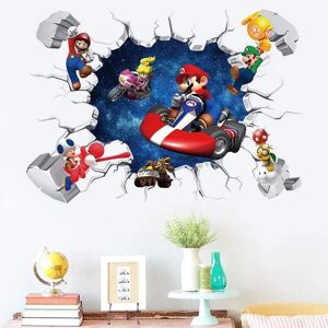 Super Mario Game Stickers Børns tegneserierum Baggrundsvæg