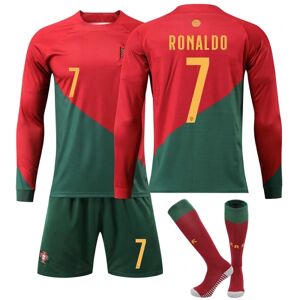 Portugal Hjem Børnefodbold Langærmet skjorte nr. 7 Cristiano Ronaldo- Perfet 24