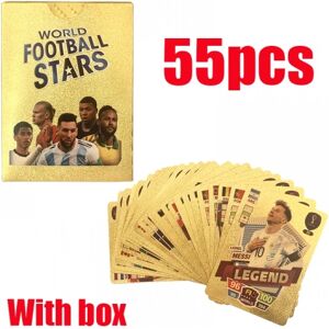 55 stk 2022/23 World Cup Soccer Star Card, UEFA Champions League, Soccer Trading Card, Gold Fil Cards, No Repeat- Perfet