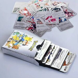 Sølv engelske pokmon samlingskort tcg deck box guldfolie kort assorteret kort drenge z32098