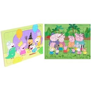 Peppa Pig Greta grisen Puslespil (2-pak) TRÆ