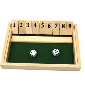 Wooden Shut The Box 9-tals terningspil med 2 træterninger