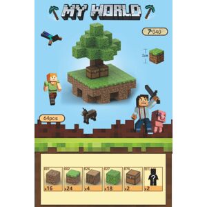 Minecraft byggeklodssæt Magnetisk byggeklods Legetøj Magnetisk brætspil-Sky Island-64 stk