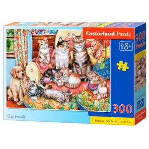 Castorland Puslespil - Kattefamilie - 300 Brikker Børnepuslespil