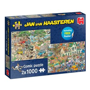 Legbilligt.dk Jan Van Haasteren 2 x 1000 Brikker - Safari / The Storm Jan Van Haasteren Puslespil