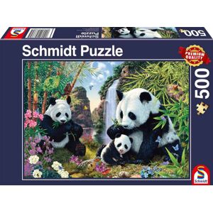 Schmidt Puslespil 500 Brikker - Pandaer Ved Vandfaldet Blandet Puslespil