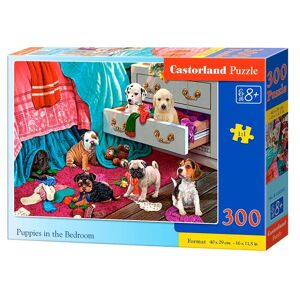 Castorland Puslespil - Puppies In The Bedroom 300 Brikker Børnepuslespil