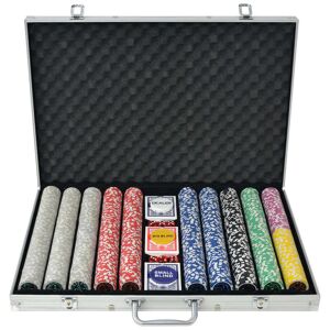 vidaXL pokersæt med 1.000 laserchips aluminium