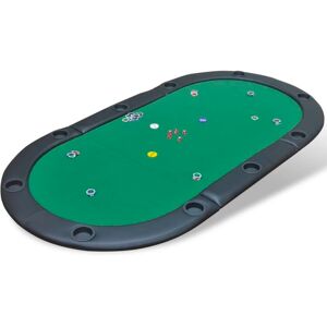 vidaXL 10 pers. pokerbord bordplade foldbar grøn