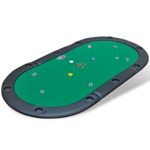 vidaXL 10 pers. pokerbord bordplade foldbar grøn