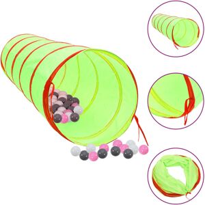 vidaXL legetunnel til børn 175 cm 250 bolde polyester grøn