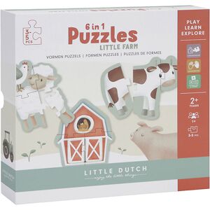 Little Dutch Puslespil - 6-I-1 - Little Farm - Little Dutch - Onesize - Puslespil