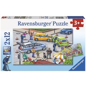 Ravensburger Puslespil - 2x12 Brikker - Blue Lights On The Way - Ravensburger - Onesize - Puslespil