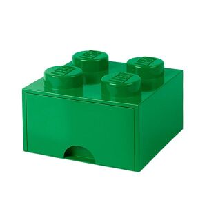 Storage Opbevaringsskuffe - 4 Knopper - 25x25x18 - Grøn - Lego® Storage - Onesize - Skuffe