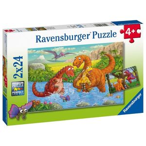 Ravensburger Puslespil - 2x24 Brikker - Dinosaurs At Play - Ravensburger - Onesize - Puslespil