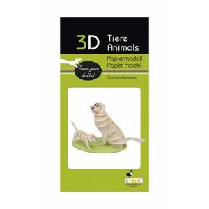 Fridolin 3D papir puslespil, Golden Retriever hunde