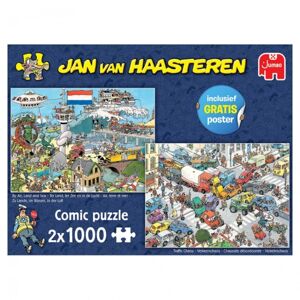 Jumbo Jan Van Haasteren Traffic Chaos & By Air, Land and Sea 2x1000 Brikker