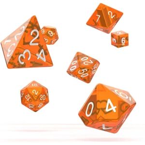 Oakie Doakie Dice RPG Set Translucent - Orange 7 pack