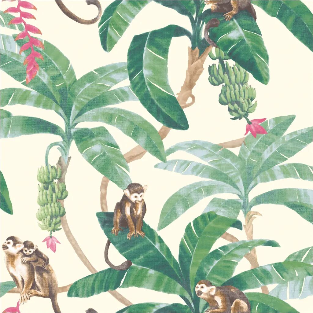 DUTCH WALLCOVERINGS tapet Monkey Puzzle hvid