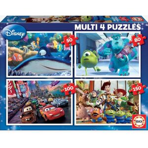 Lote de 4 puzzles progresivos de 50 a 150 piezas Multi 4 Disney® Pixar EDUCA azul oscuro liso con motivos